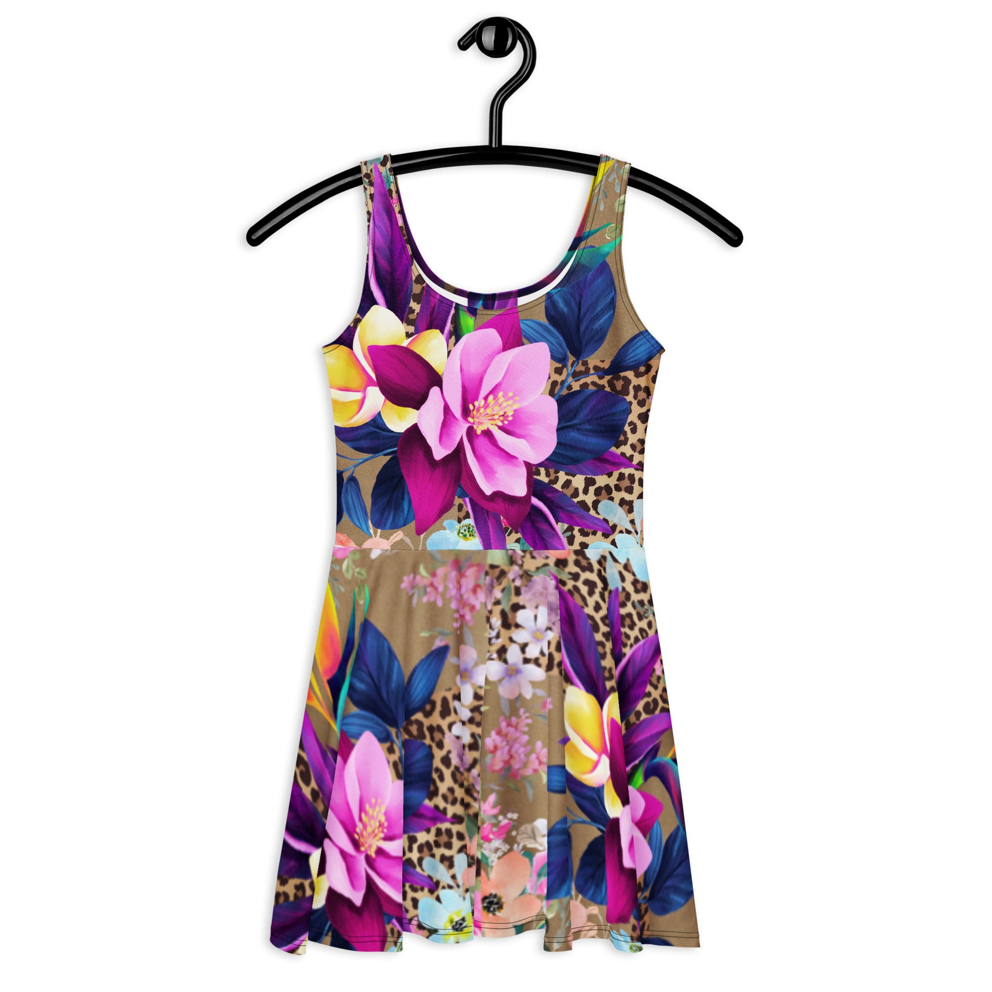 Jurken: "Wild Elegance – Unieke Kleurrijke Skaterjurk door Evy's Bloom Art" - Evy's Bloom Art