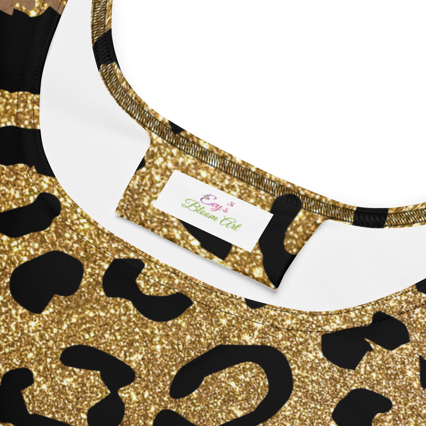 Jurken: "Golden Wild Elegance – Unieke Skaterjurk door Evy's Bloom Art" - Evy's Bloom Art