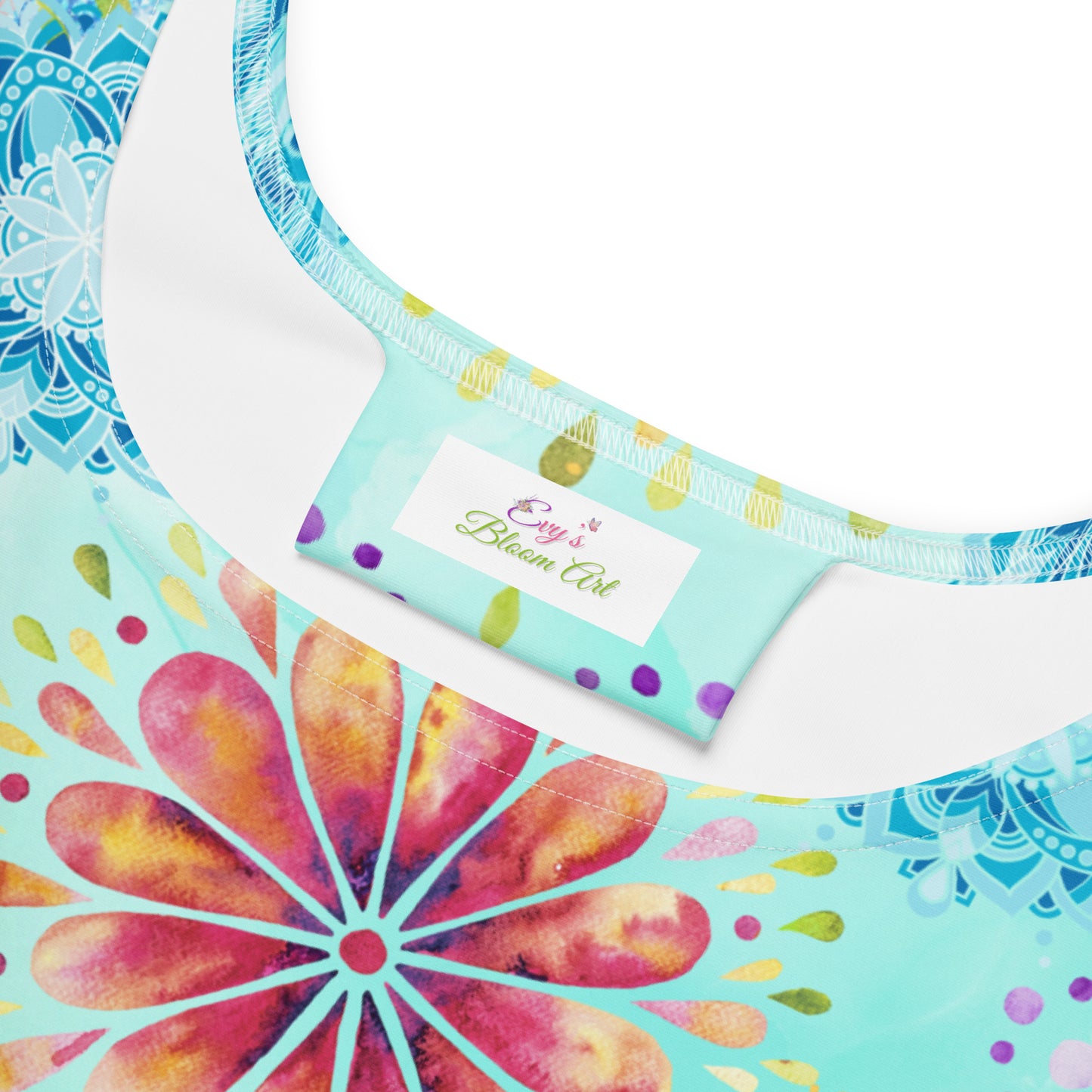 Jurken: "Boho Mandala Magie – Turquoise Skaterjurk door Evy's Bloom Art" - Evy's Bloom Art