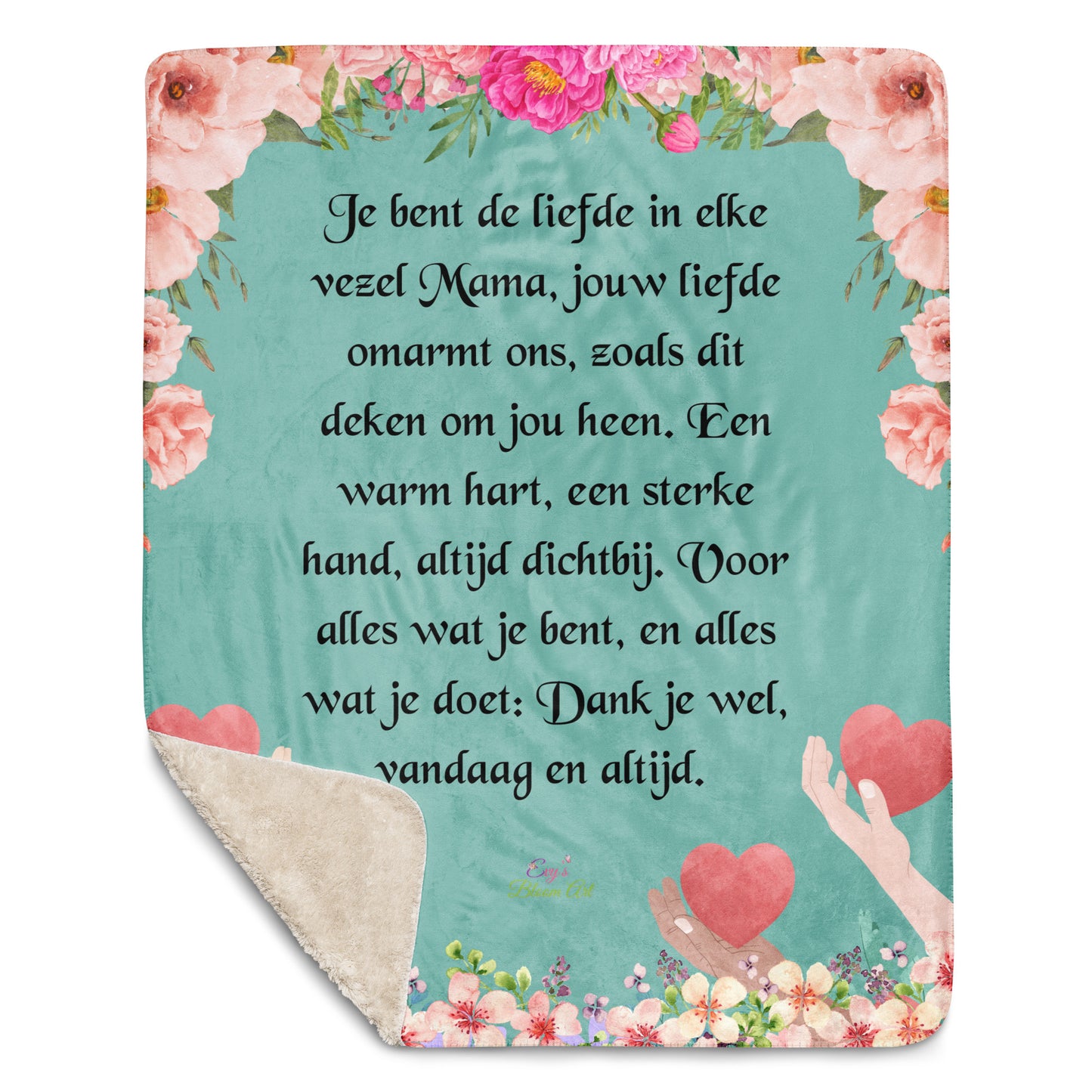Voor Haar: "Je bent de Liefde in Elke Vezel - Luxe Sherpa Deken" - Evy's Bloom Art