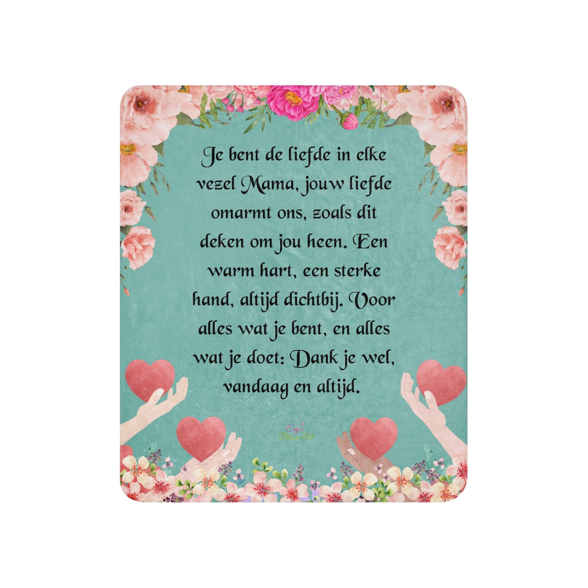 Voor Haar: "Je bent de Liefde in Elke Vezel - Luxe Sherpa Deken" - Evy's Bloom Art