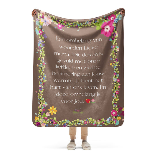Voor Haar: Sherpa deken een omhelzing van woorden voor mama - Evy's Bloom Art