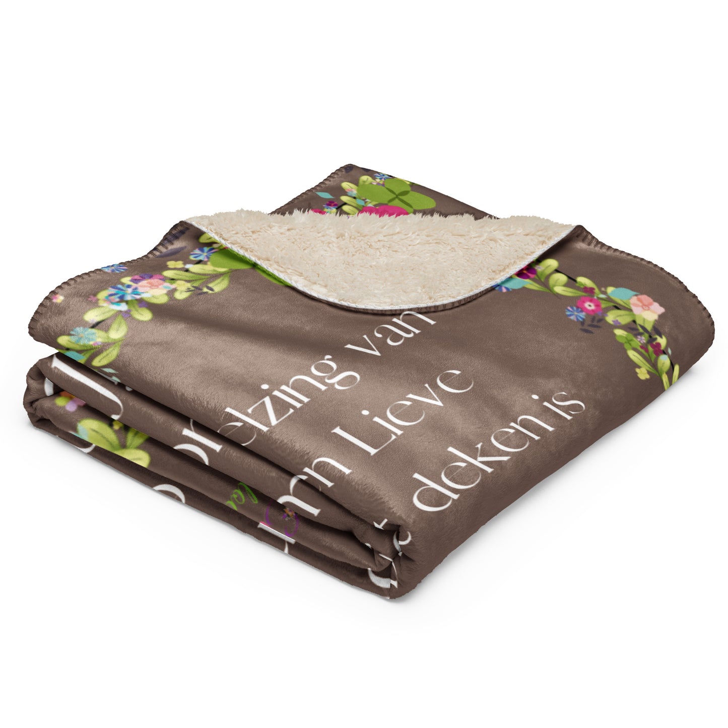 Voor Haar: Sherpa deken een omhelzing van woorden voor mama - Evy's Bloom Art
