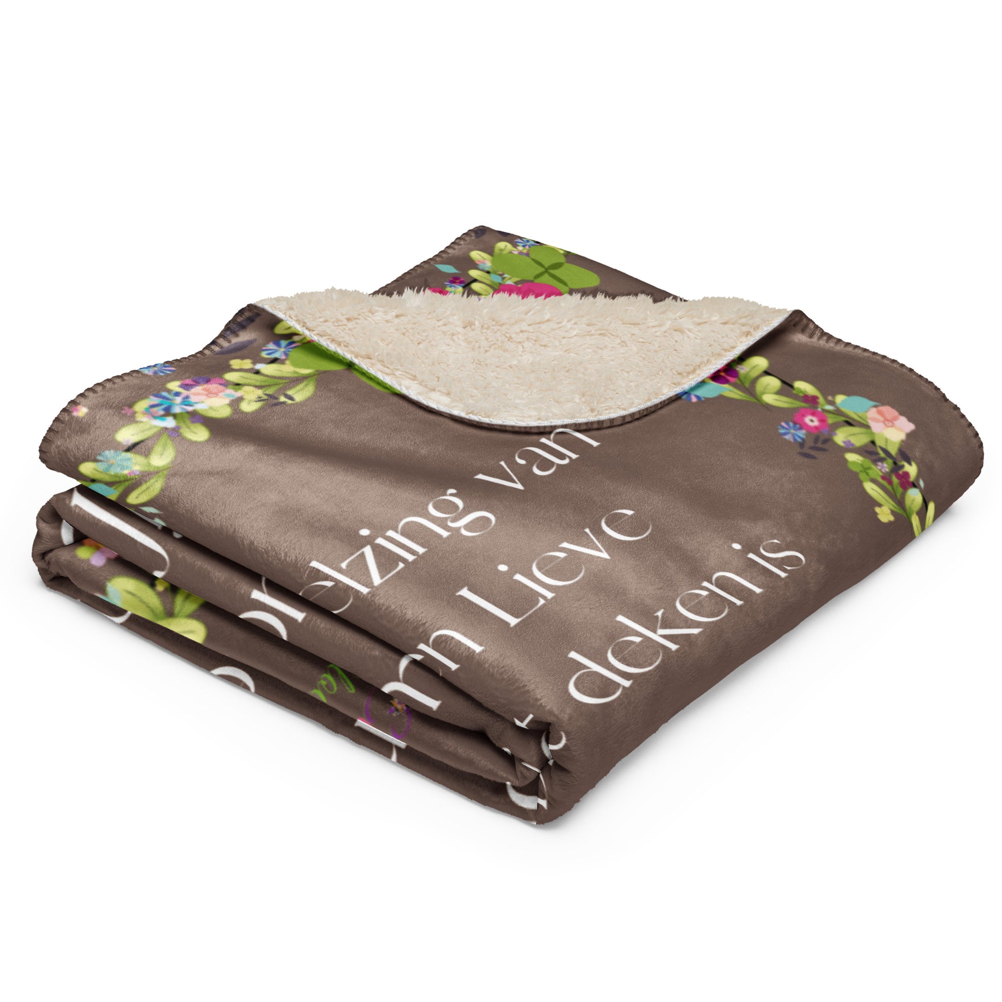 Voor Haar: Sherpa deken een omhelzing van woorden voor mama - Evy's Bloom Art