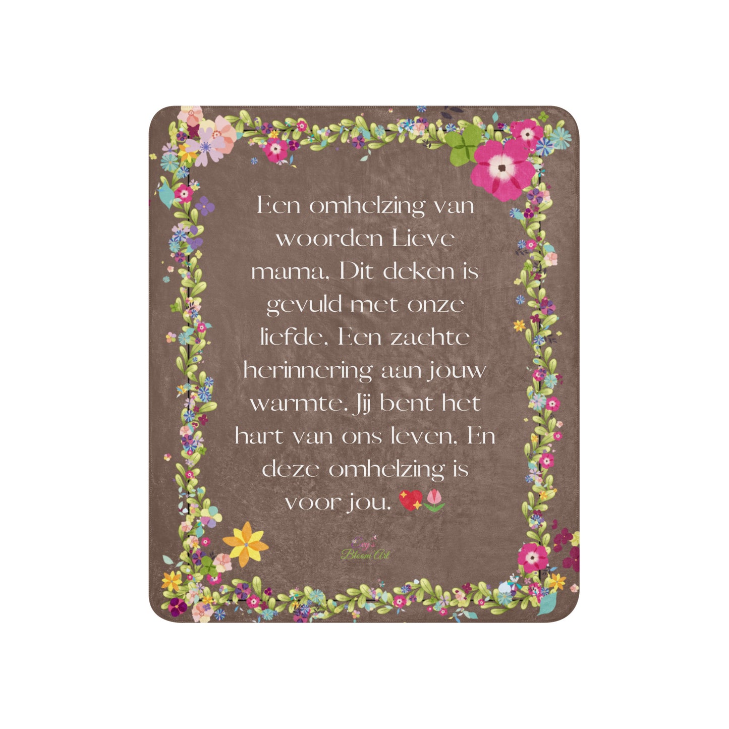 Voor Haar: Sherpa deken een omhelzing van woorden voor mama - Evy's Bloom Art