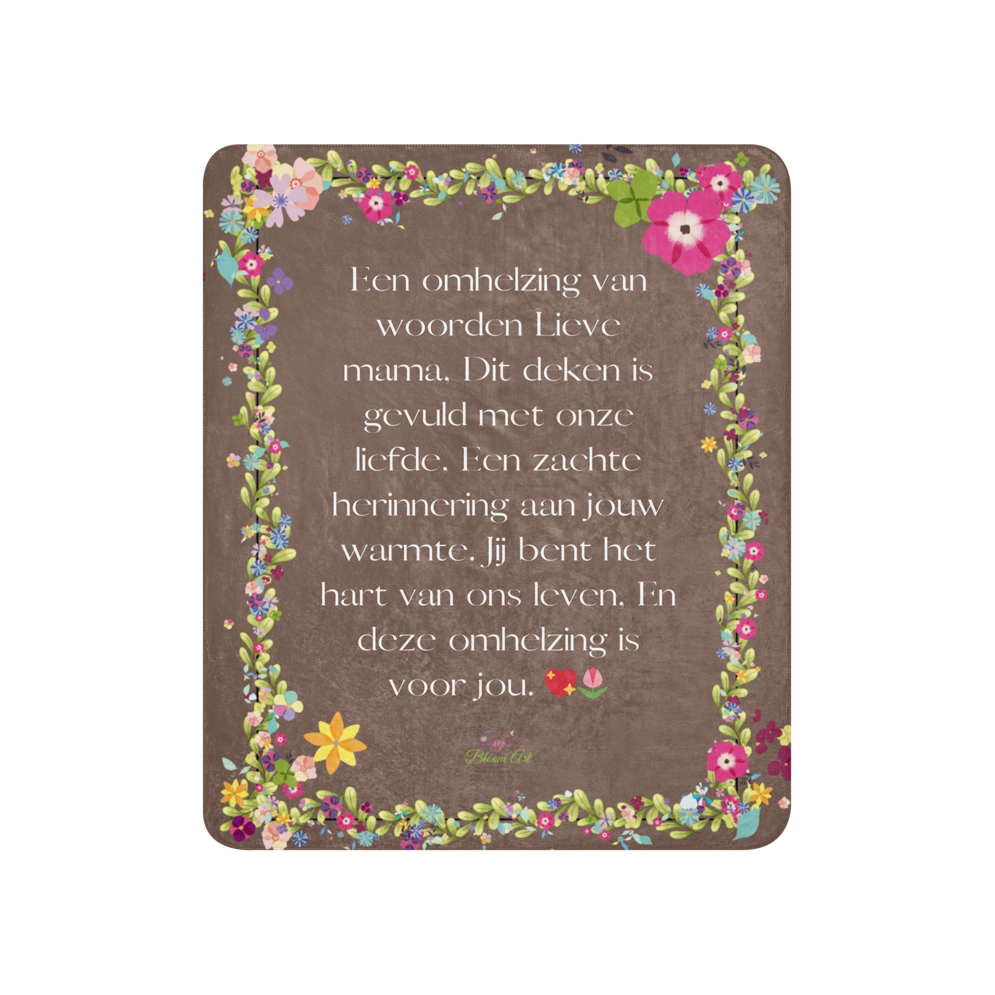 Voor Haar: Sherpa deken een omhelzing van woorden voor mama - Evy's Bloom Art