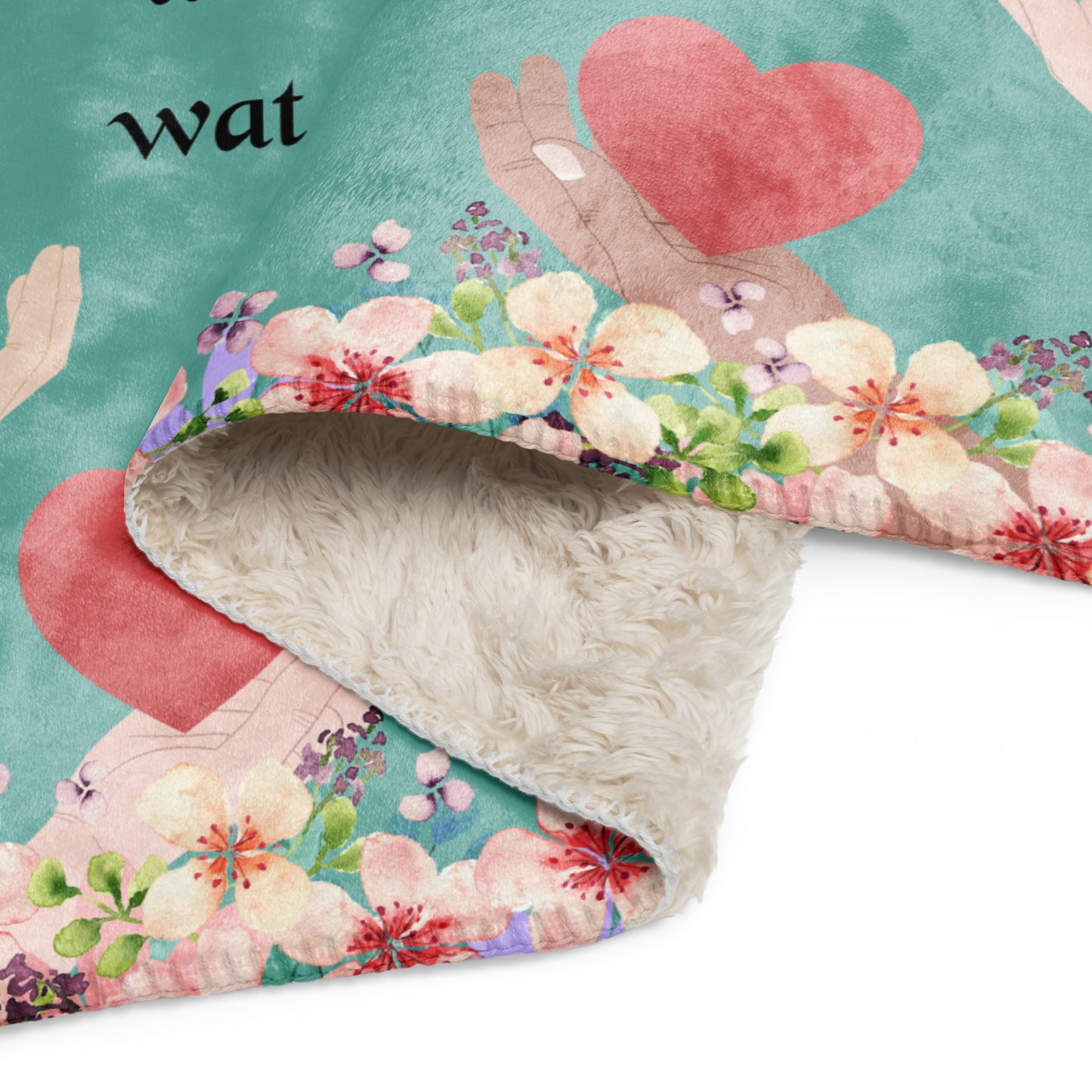 Voor Haar: "Je bent de Liefde in Elke Vezel - Luxe Sherpa Deken" - Evy's Bloom Art