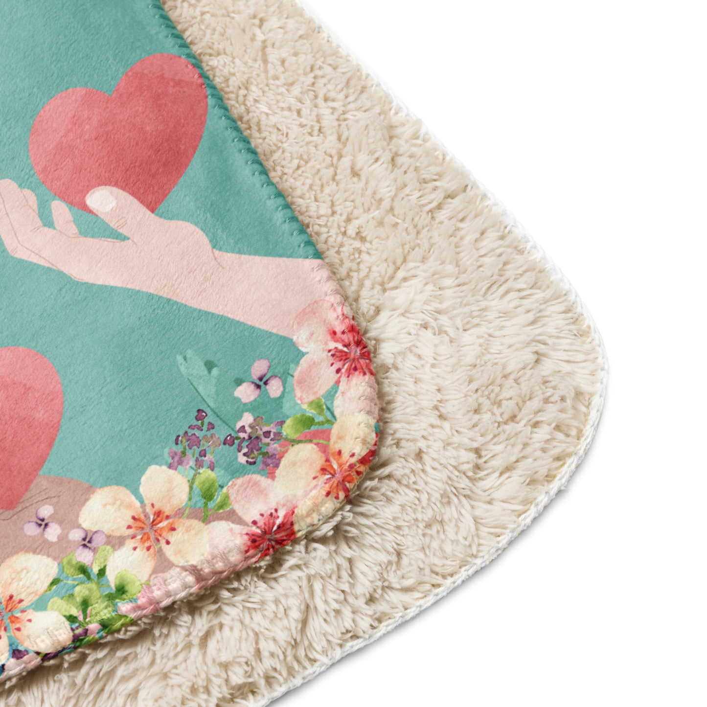 Voor Haar: "Je bent de Liefde in Elke Vezel - Luxe Sherpa Deken" - Evy's Bloom Art