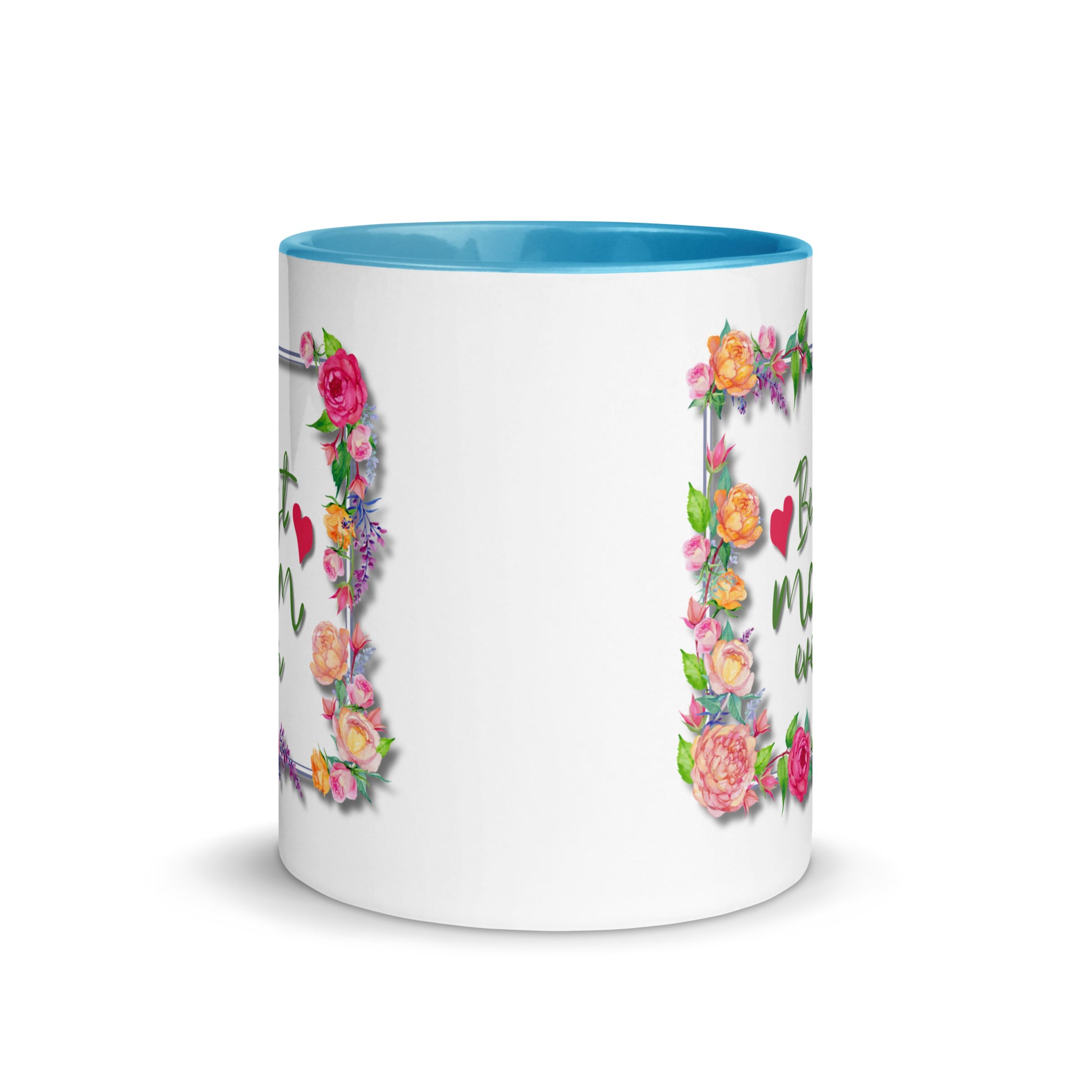Gift voor haar: Drinkmok met gekleurde binnenkant – Best Mom Ever - Evy's Bloom Art