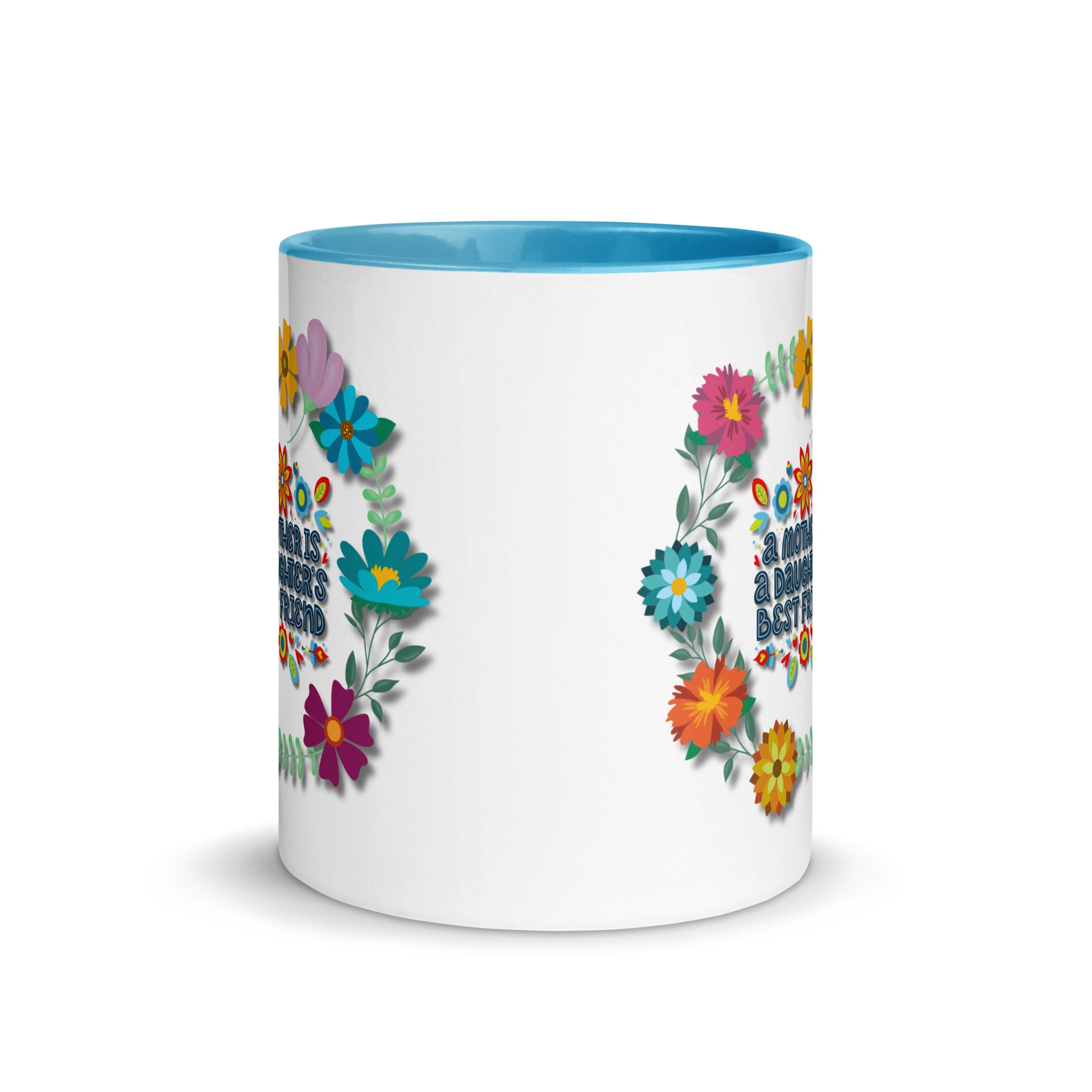 Gift voor haar: Drinkmok met gekleurde binnenkant – A Mother is a Daughter's Best Friend - Evy's Bloom Art