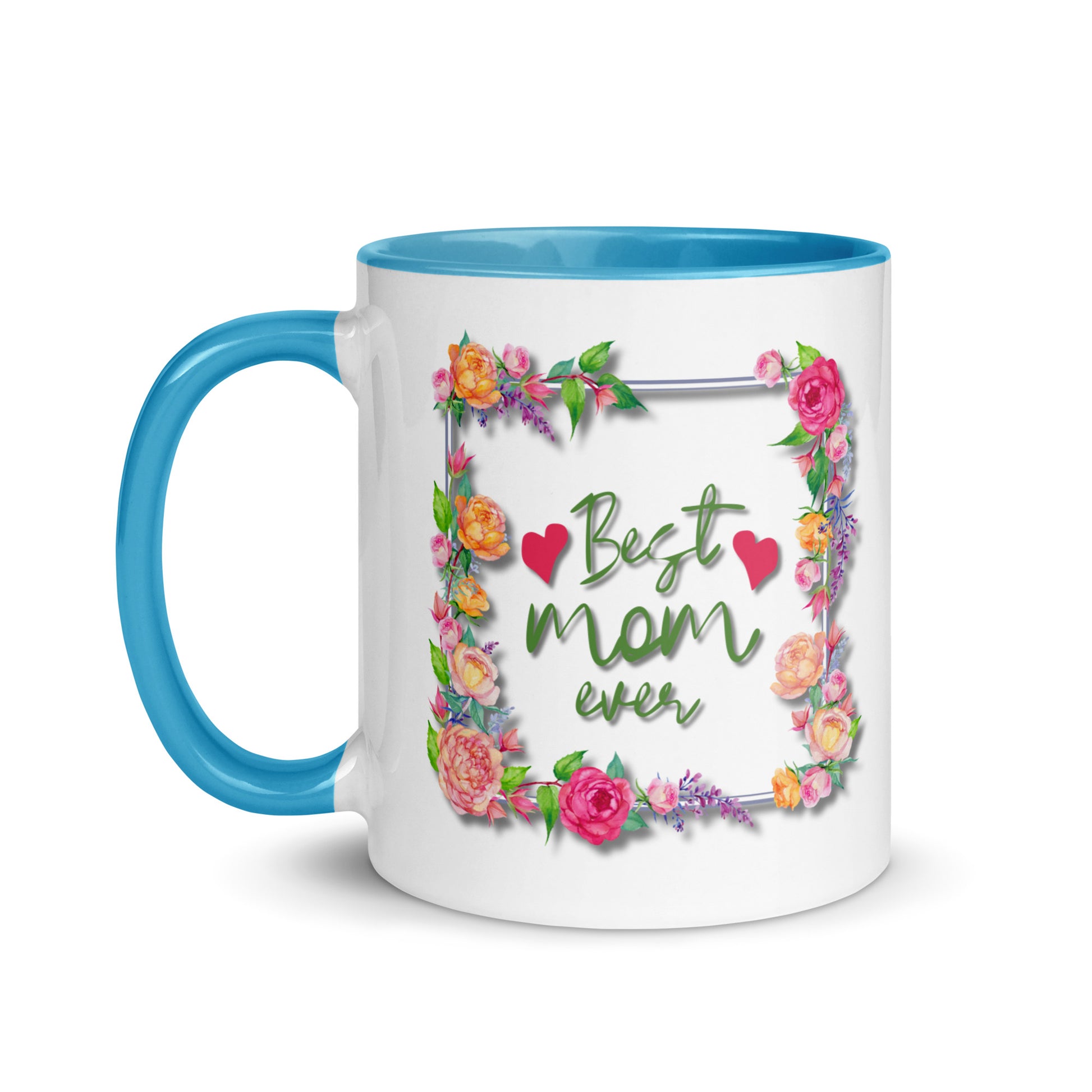 Gift voor haar: Drinkmok met gekleurde binnenkant – Best Mom Ever - Evy's Bloom Art