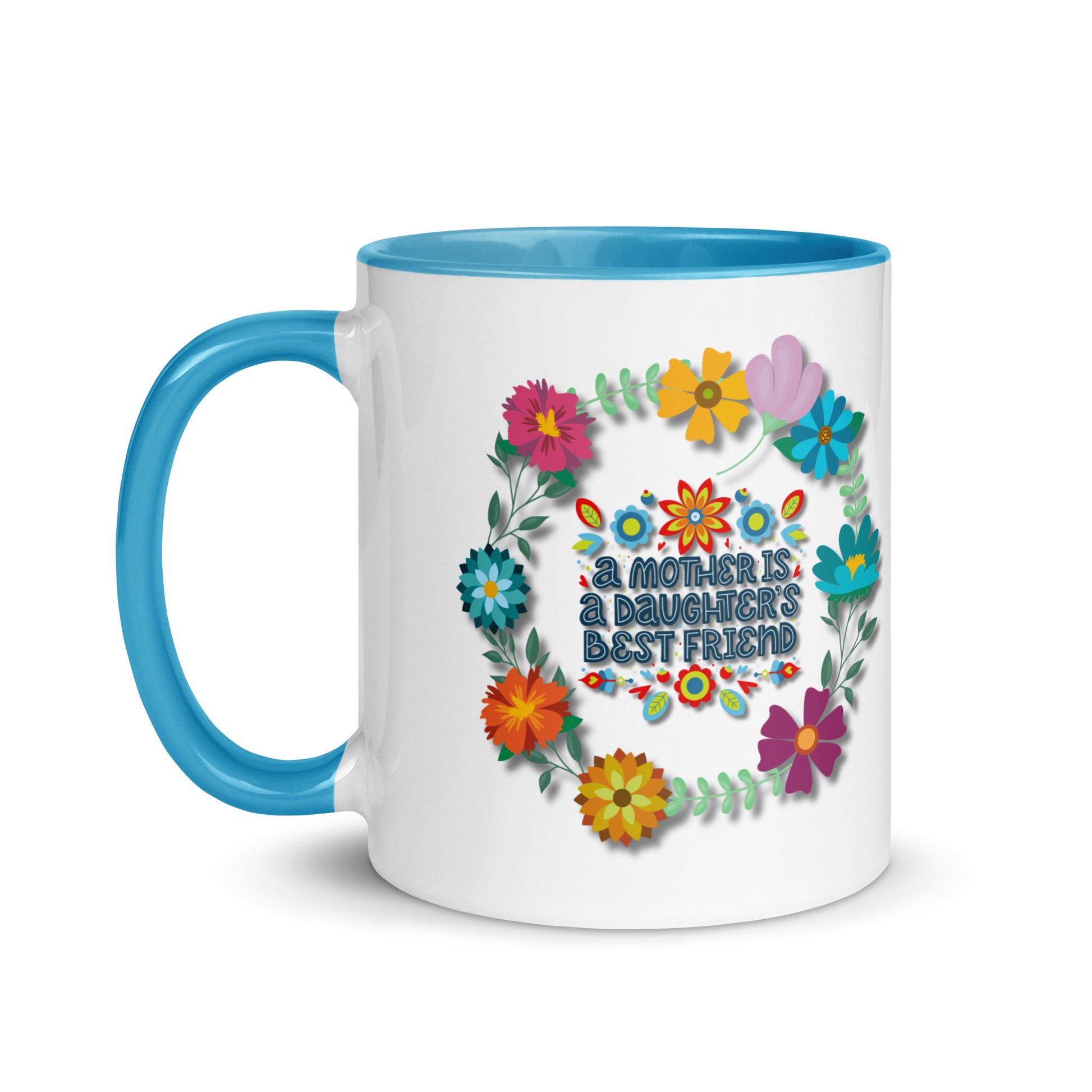 Gift voor haar: Drinkmok met gekleurde binnenkant – A Mother is a Daughter's Best Friend - Evy's Bloom Art