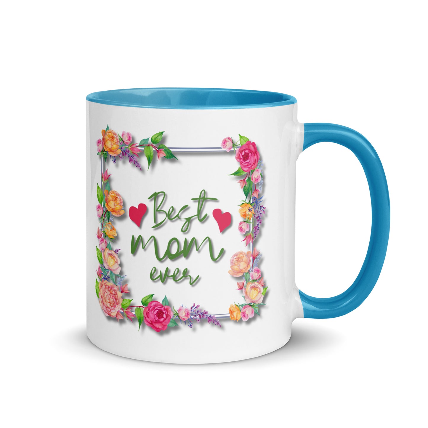 Gift voor haar: Drinkmok met gekleurde binnenkant – Best Mom Ever - Evy's Bloom Art