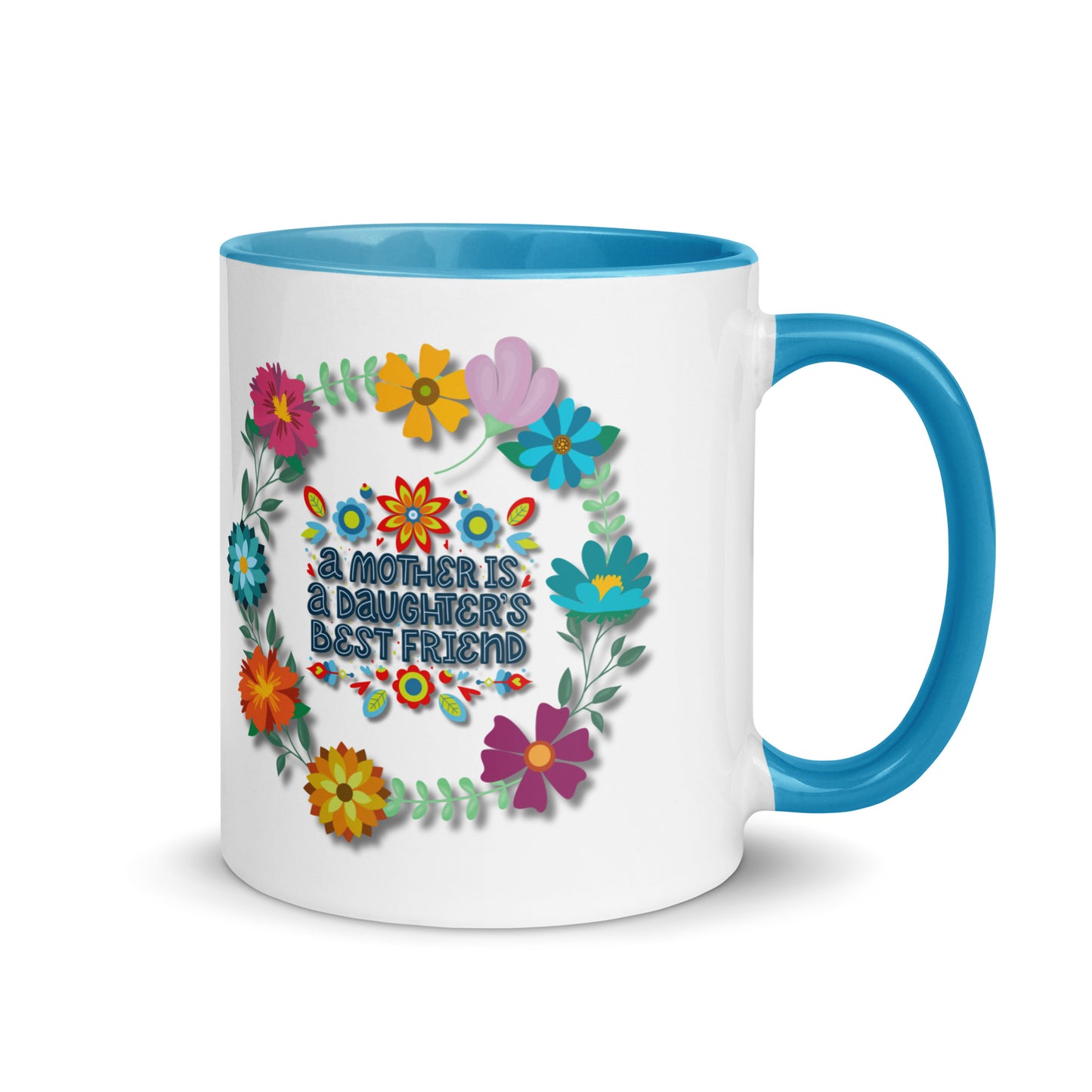 Gift voor haar: Drinkmok met gekleurde binnenkant – A Mother is a Daughter's Best Friend - Evy's Bloom Art