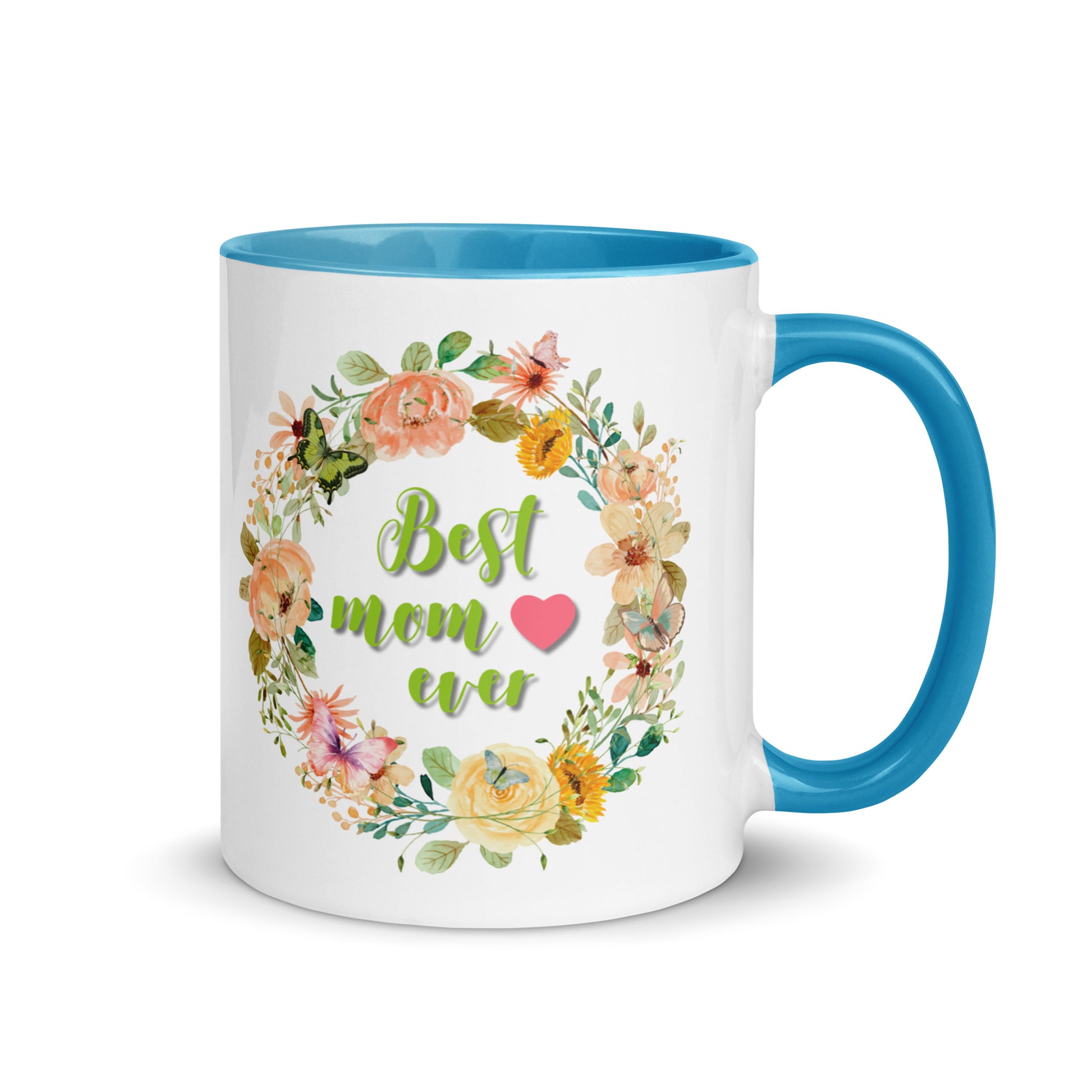 Gift voor haar: Drinkmok met gekleurde binnenkant – Best Mom Ever - Evy's Bloom Art