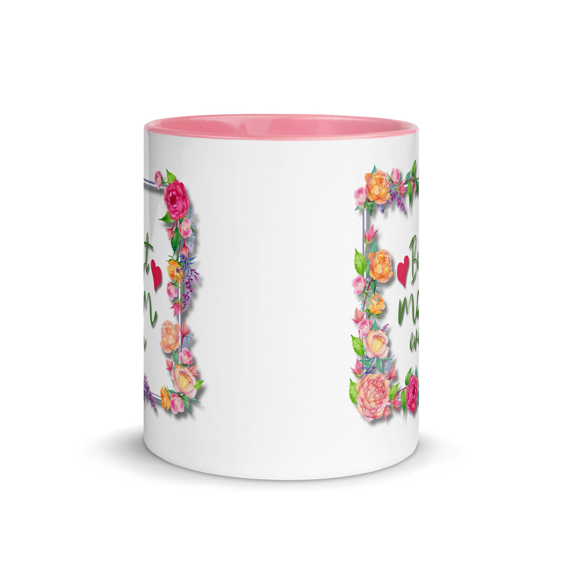 Gift voor haar: Drinkmok met gekleurde binnenkant – Best Mom Ever - Evy's Bloom Art