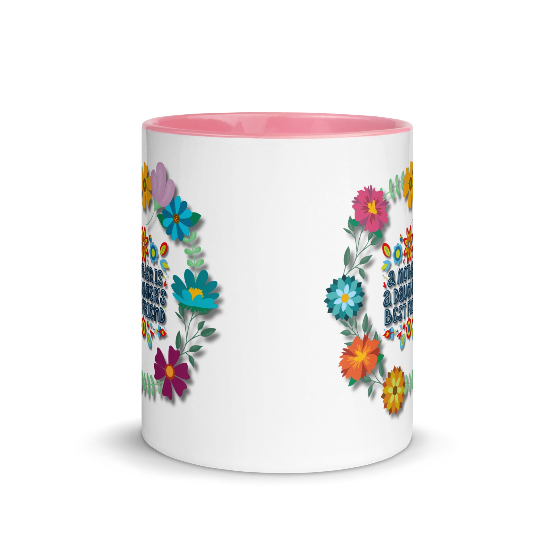 Gift voor haar: Drinkmok met gekleurde binnenkant – A Mother is a Daughter's Best Friend - Evy's Bloom Art