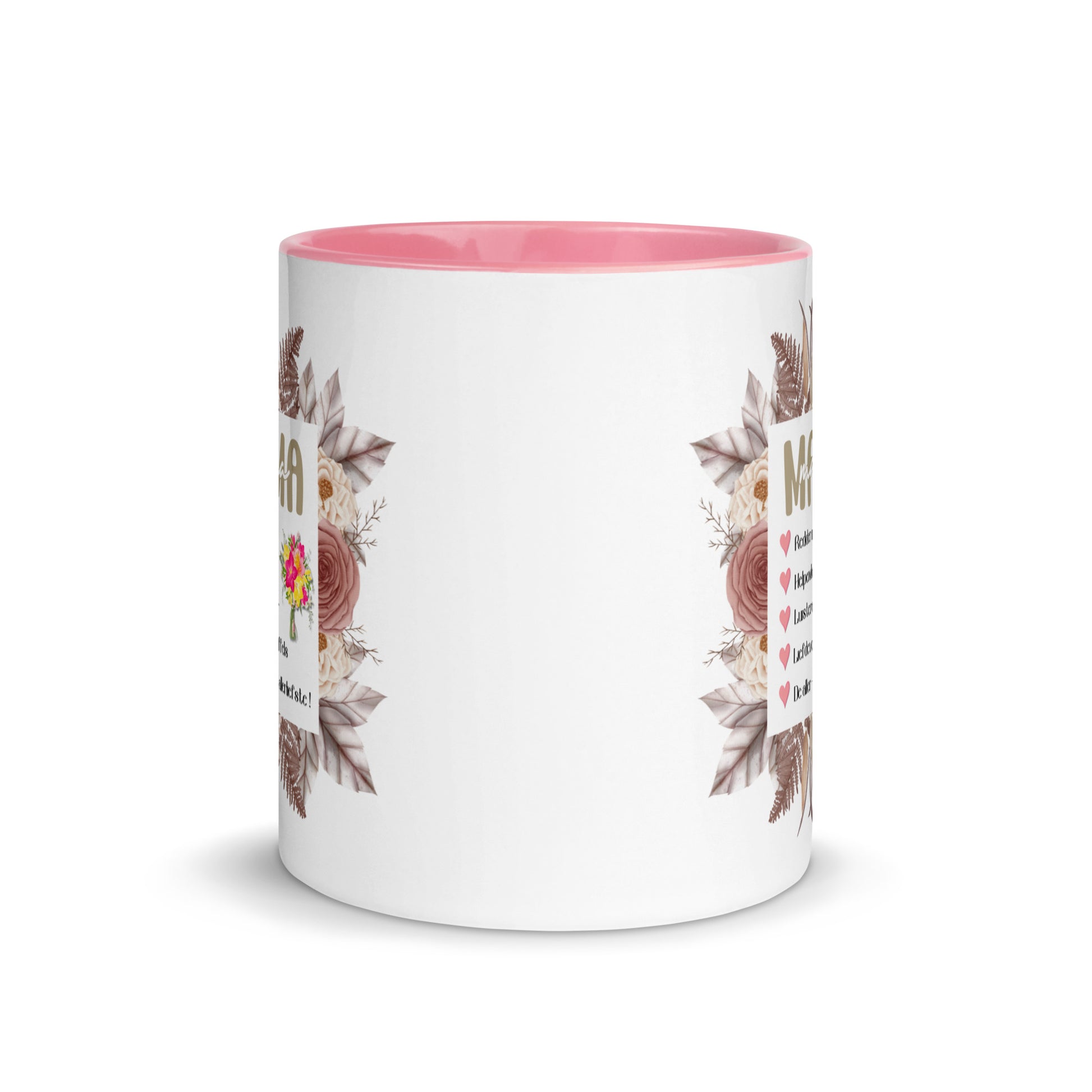 Gift voor haar: Drinkmok met gekleurde binnenkant – Mama - Evy's Bloom Art