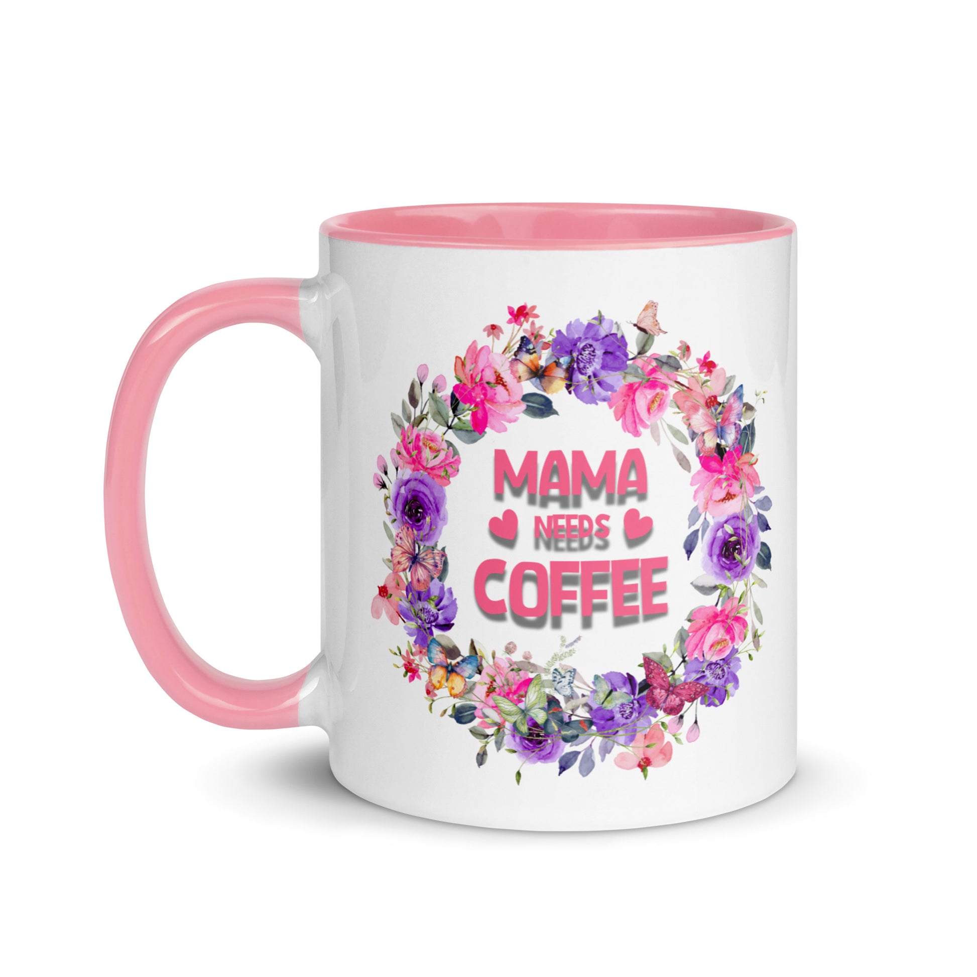 Gift voor haar: Drinkmok met gekleurde binnenkant – Mama Needs Coffee - Evy's Bloom Art