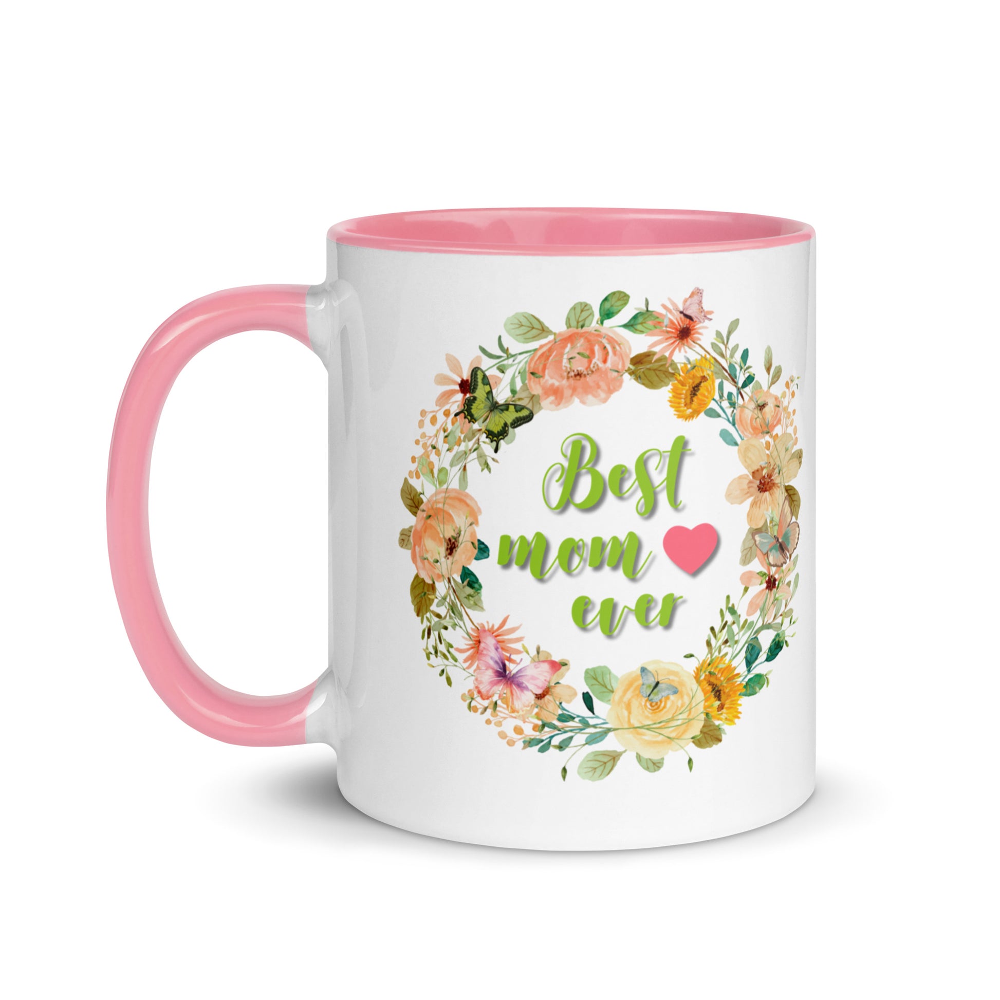 Gift voor haar: Drinkmok met gekleurde binnenkant – Best Mom Ever - Evy's Bloom Art