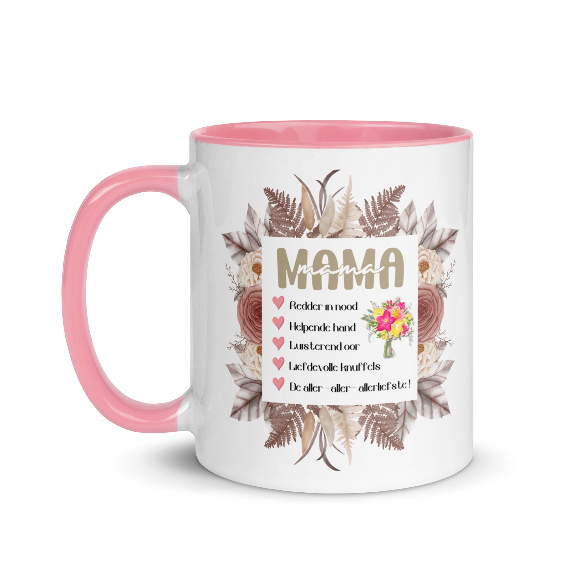 Gift voor haar: Drinkmok met gekleurde binnenkant – Mama - Evy's Bloom Art