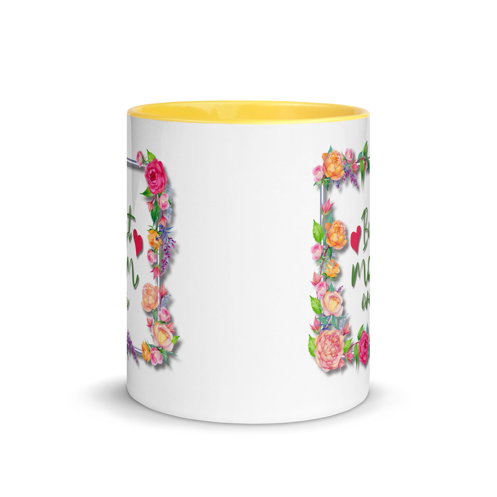 Gift voor haar: Drinkmok met gekleurde binnenkant – Best Mom Ever - Evy's Bloom Art