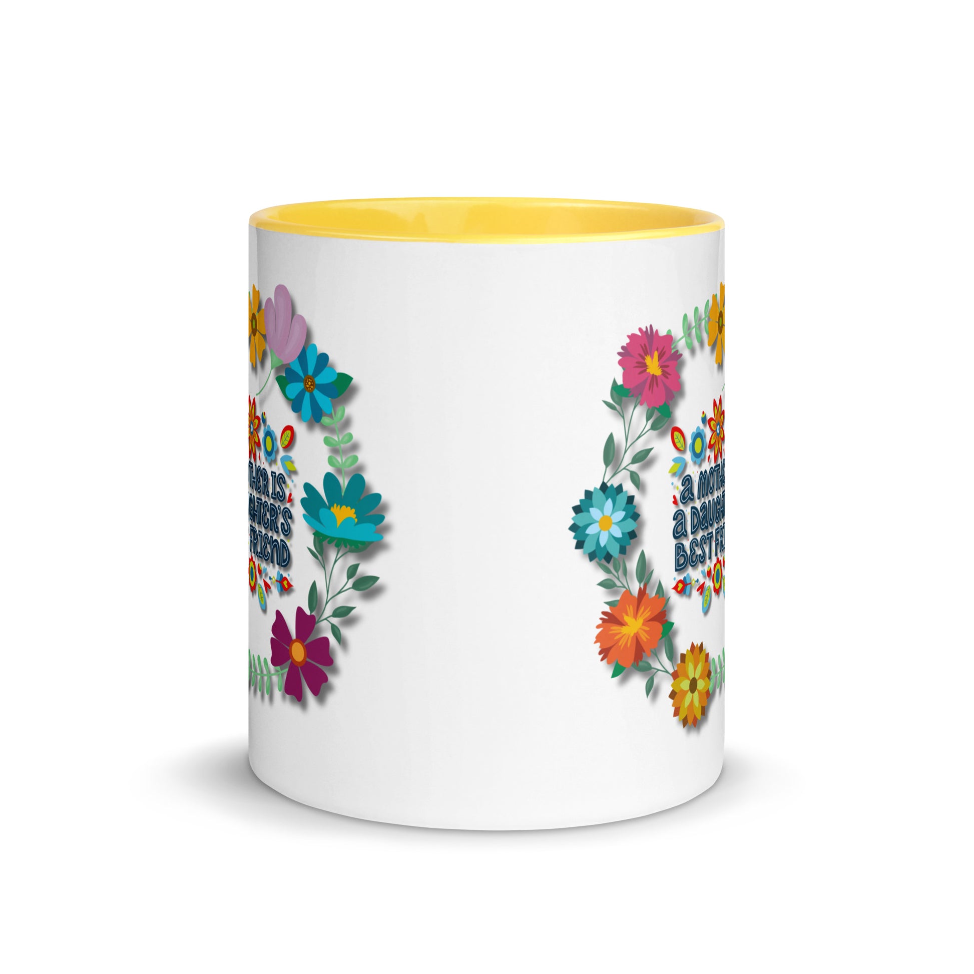Gift voor haar: Drinkmok met gekleurde binnenkant – A Mother is a Daughter's Best Friend - Evy's Bloom Art