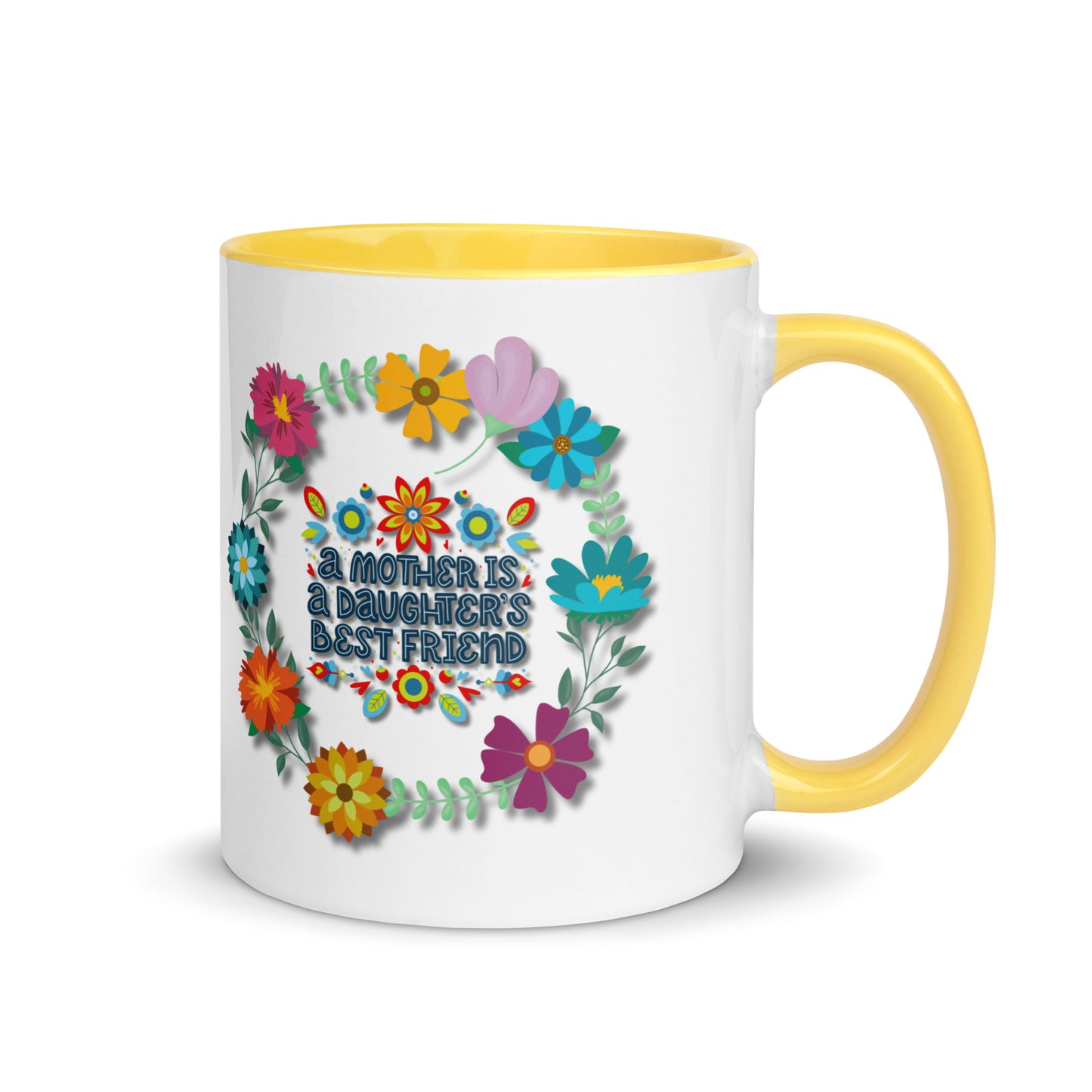 Gift voor haar: Drinkmok met gekleurde binnenkant – A Mother is a Daughter's Best Friend - Evy's Bloom Art