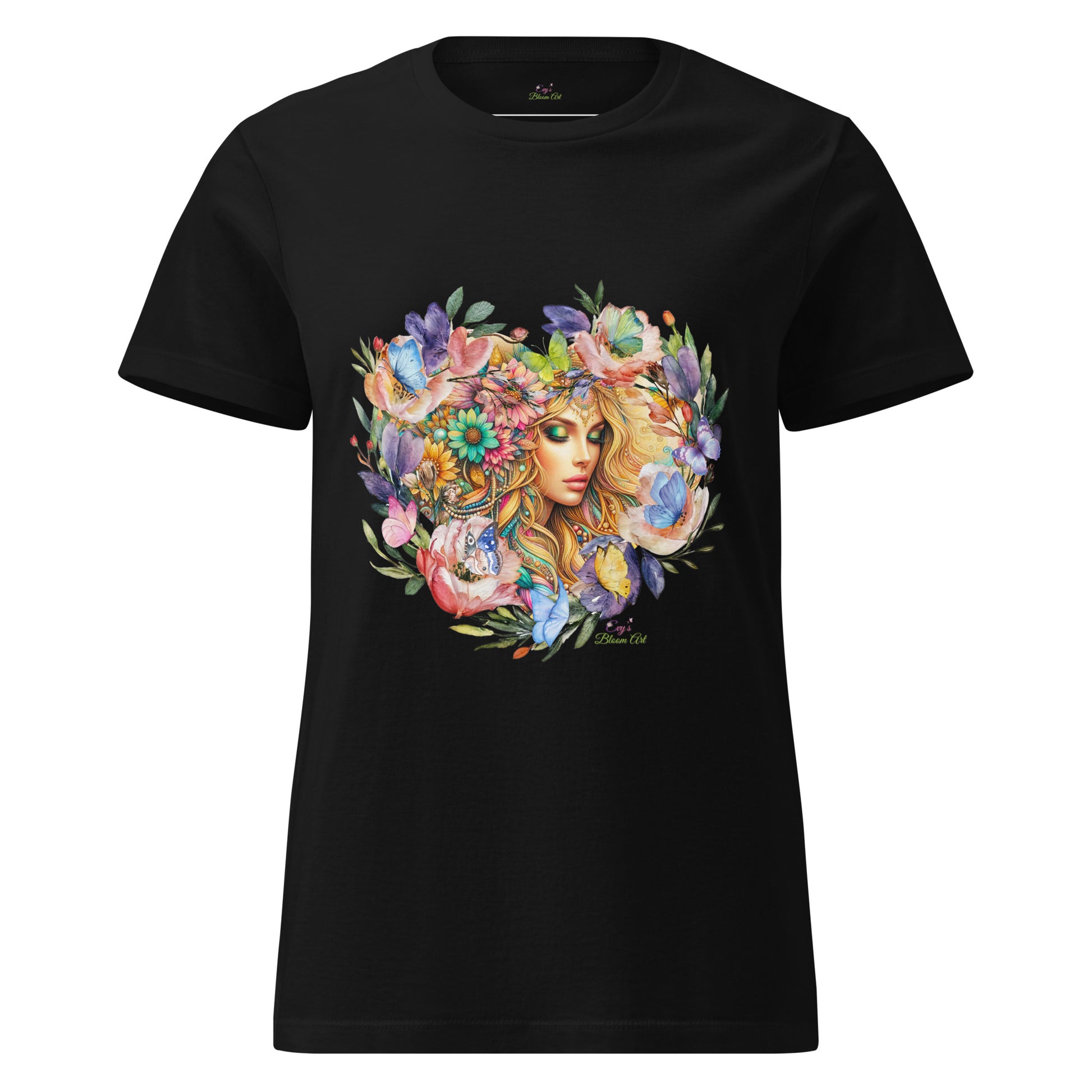 T-shirt voor haar: "Bohemian Hart - T-shirt met Kleurrijke Bloemenpracht door Evy's Bloom Art" - Evy's Bloom Art