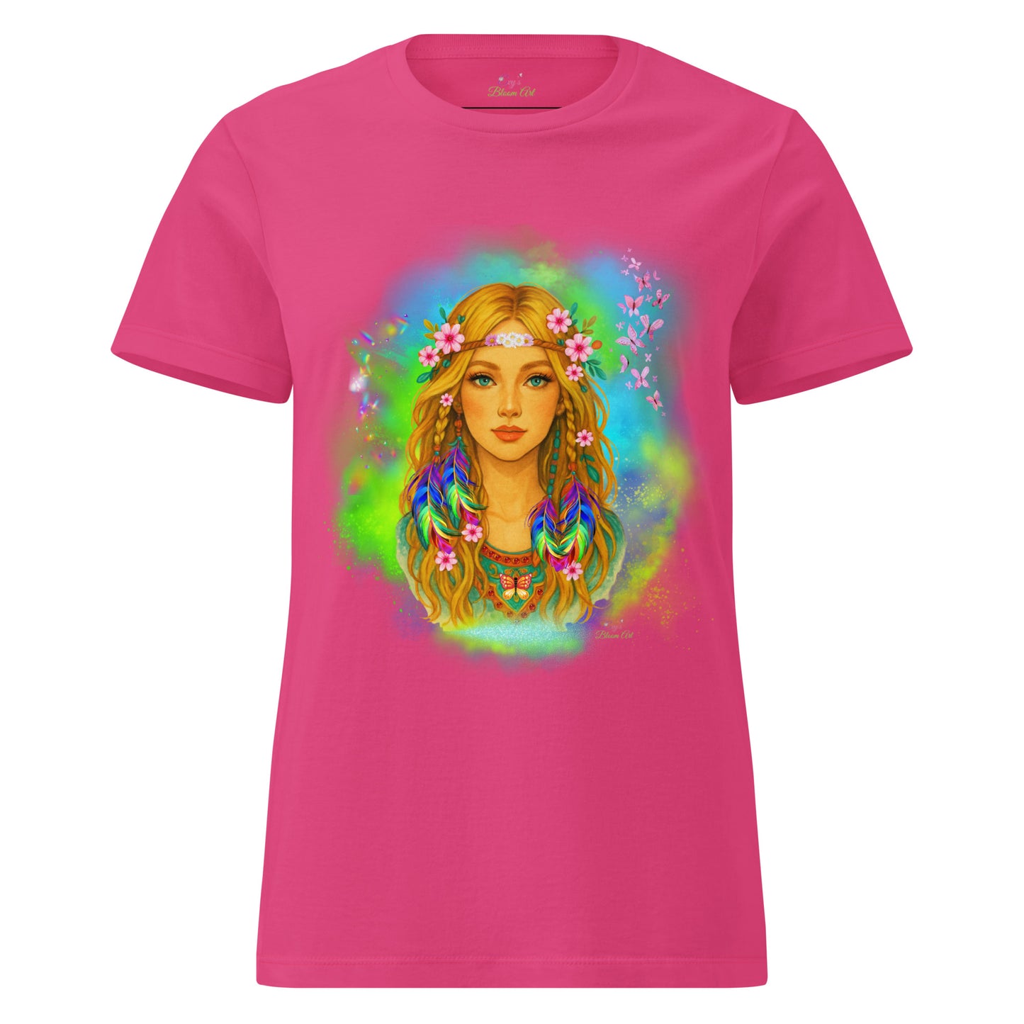 T-shirt: "Magische Bohemian Vrouw - door Evy's Bloom Art" - Evy's Bloom Art