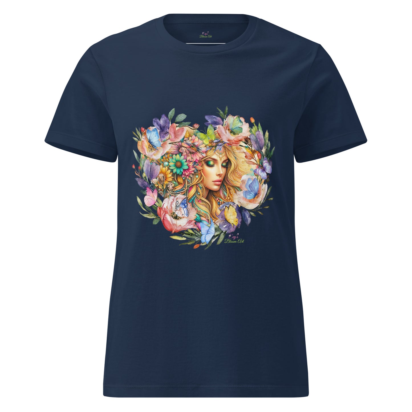 T-shirt voor haar: "Bohemian Hart - T-shirt met Kleurrijke Bloemenpracht door Evy's Bloom Art" - Evy's Bloom Art